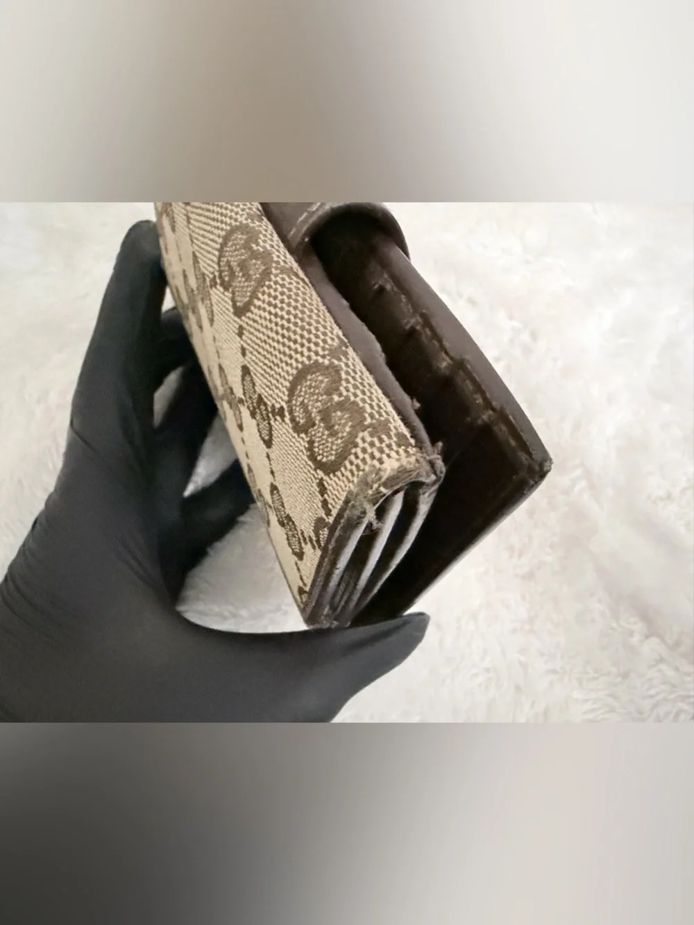 Gucci Brown Beige GG Canvas Bifold Wallet - Picture 11 of 13